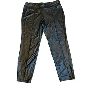 SHEIN Curve Faux Leather Casual Skinny Leg Pull On Pants Women Plus Size 3XL